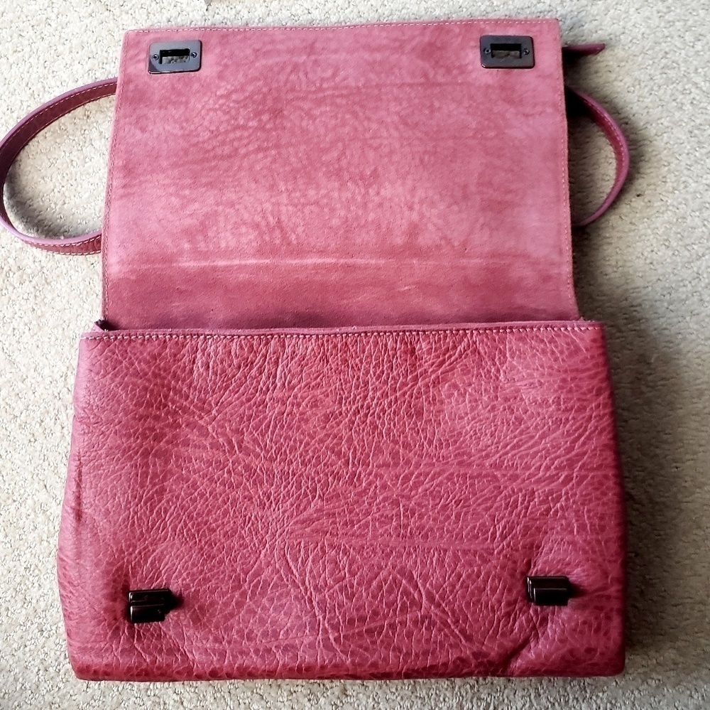 ALBERTA DI CANIO Made In Italy Textured Leather Handbag and Crossbody Purse. - Picture 6 of 8